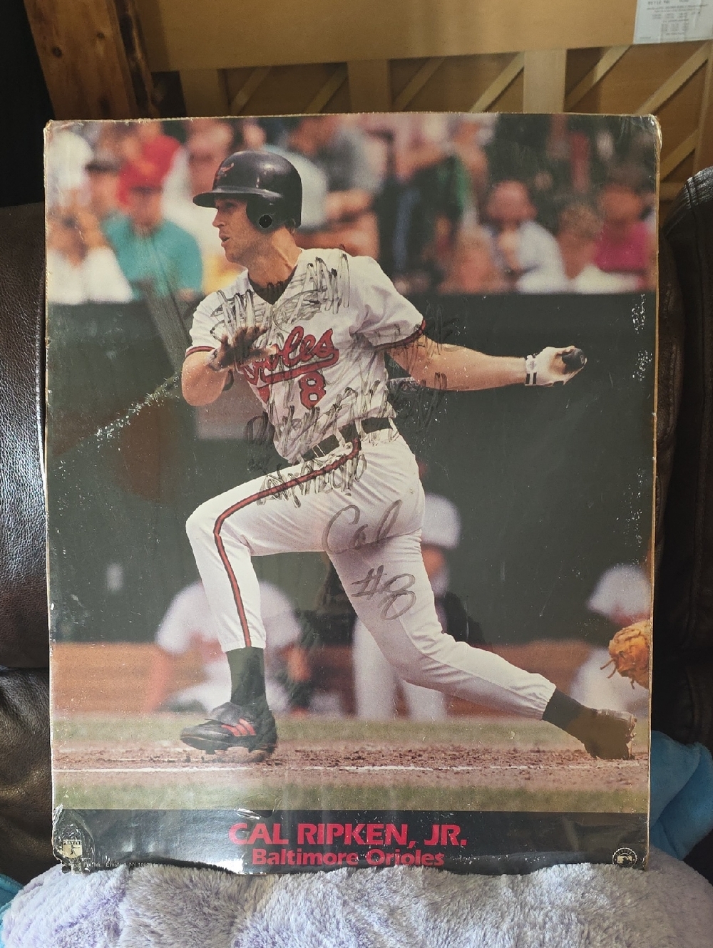 Cal Ripken Jr. Baltimore Orioles Vintage Signed Poster - White/Black/Orange